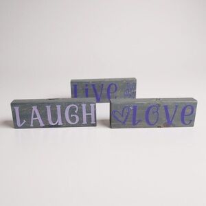 Live Laugh Love Table Top Decor Set - Purple and Gray